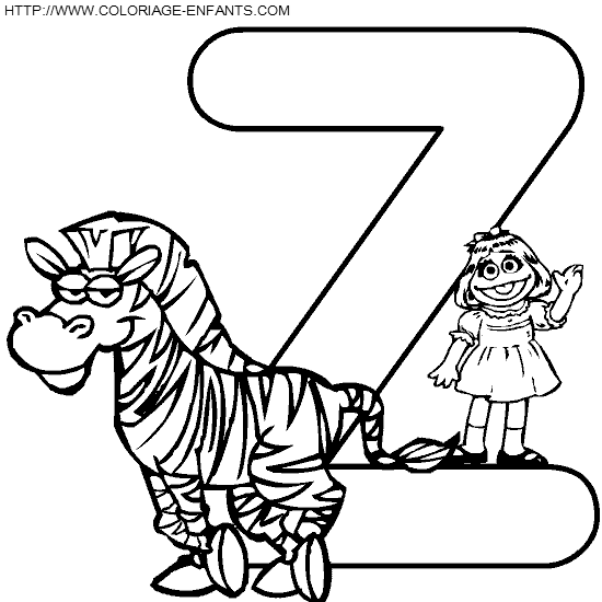 coloriage alphabet rue sesame lettre z