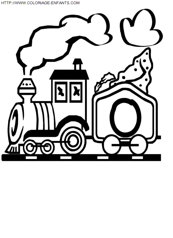 coloriage Alphabet Train Lettre O