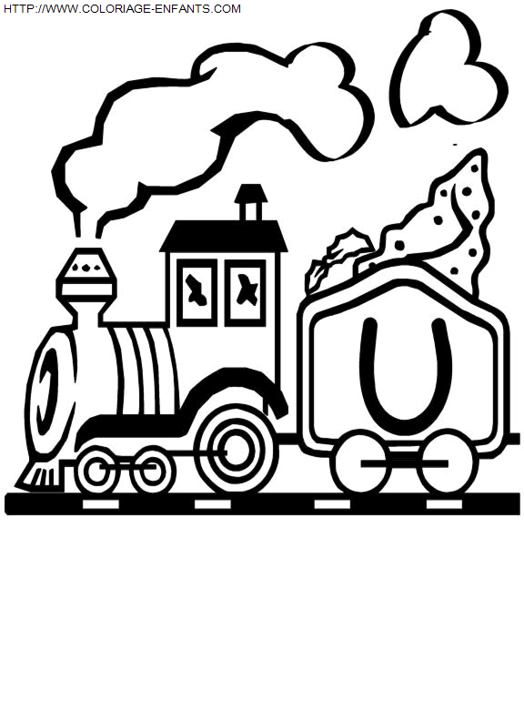 coloriage Alphabet Train Lettre U