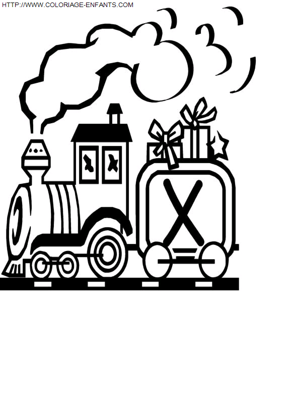 coloriage Alphabet Train Lettre X