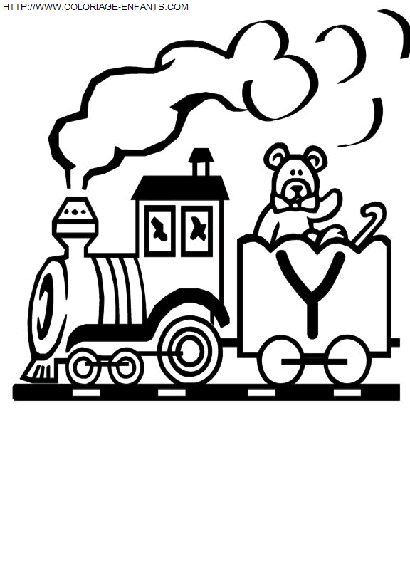 coloriage Alphabet Train Lettre Y