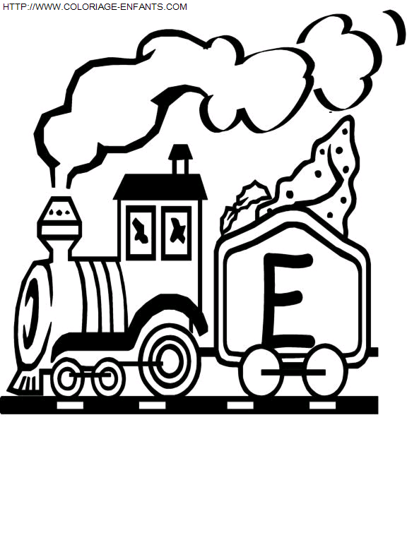 coloriage Alphabet Train Lettre E