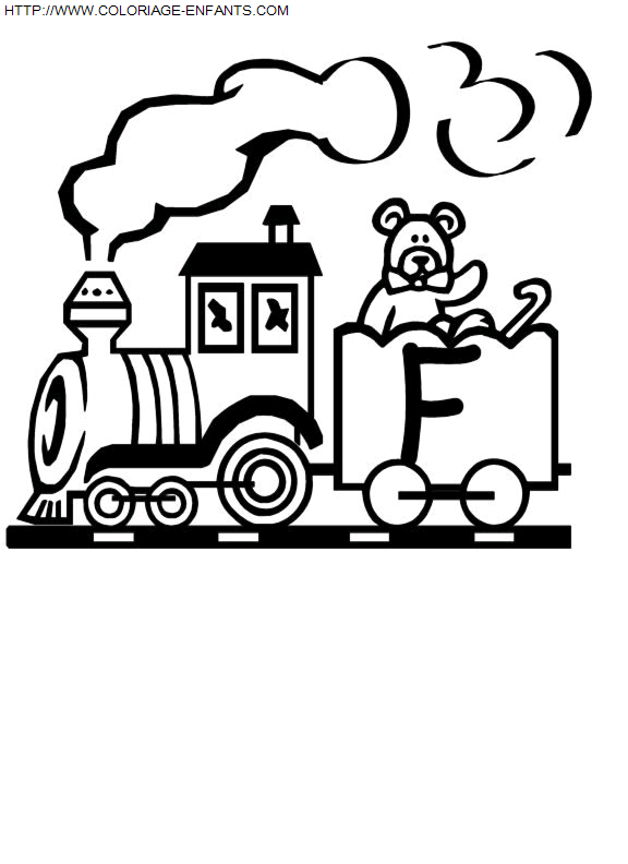 coloriage Alphabet Train Lettre F