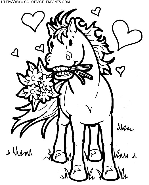 coloriage animaux chevaux