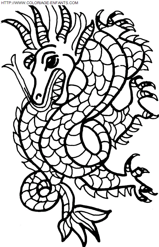 coloriage Animaux Dragons