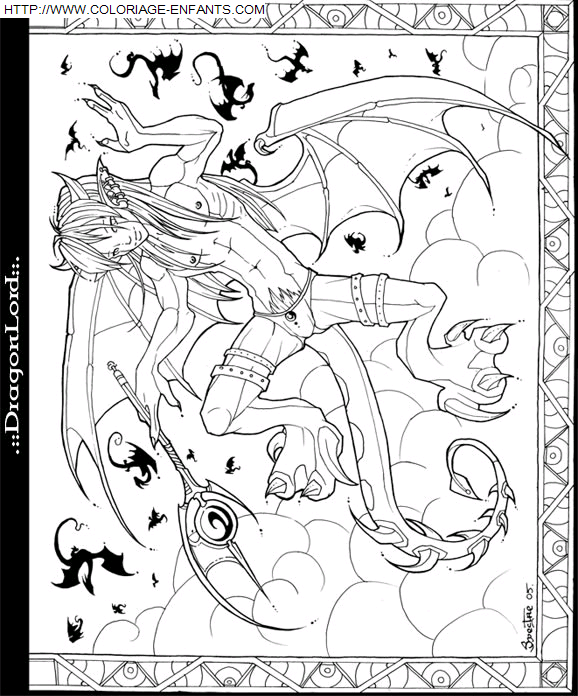 coloriage Animaux Dragons