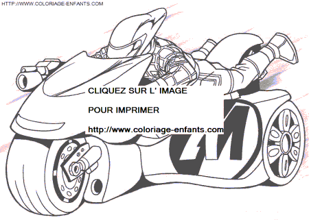 coloriage action man en moto de course