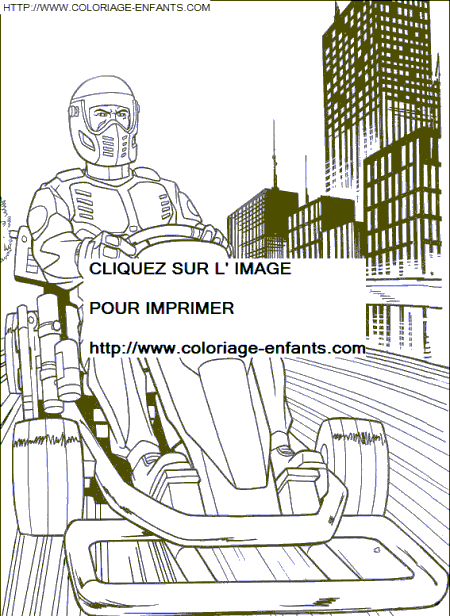 coloriage action man en moto rallye