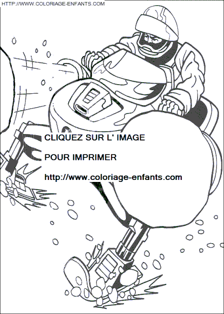 coloriage action man en moto ski