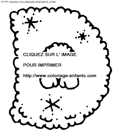 coloriage bonhomme neige lettre D