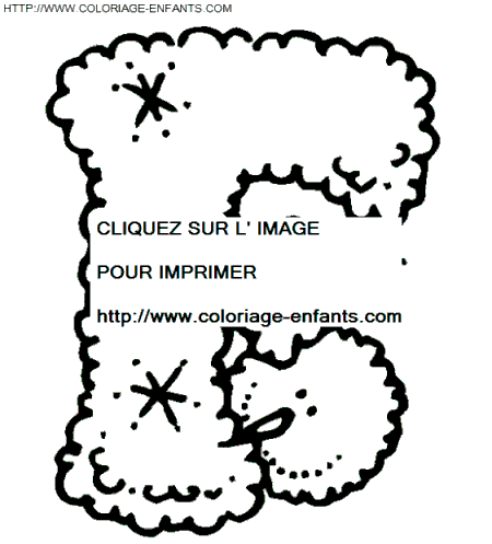 coloriage bonhomme neige lettre F