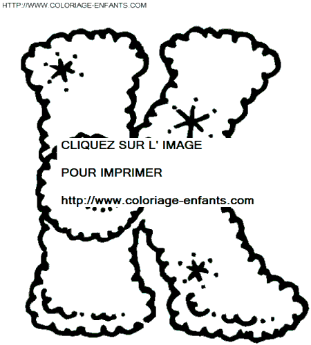 coloriage bonhomme neige lettre K