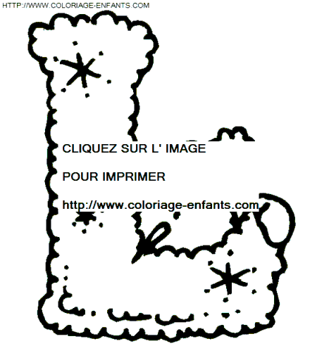 coloriage bonhomme neige lettre L