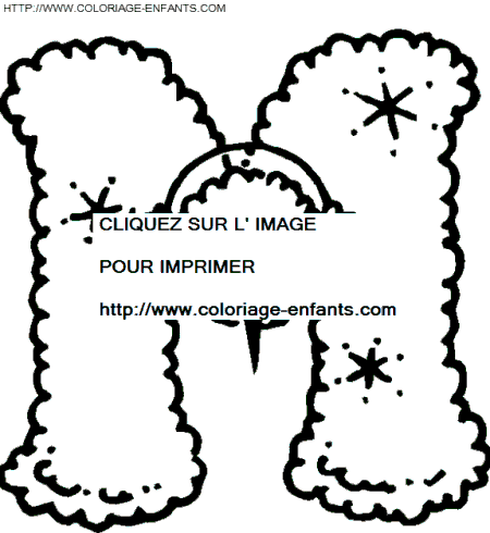 coloriage bonhomme neige lettre M