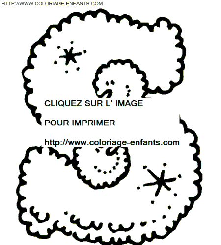 coloriage bonhomme neige lettreS