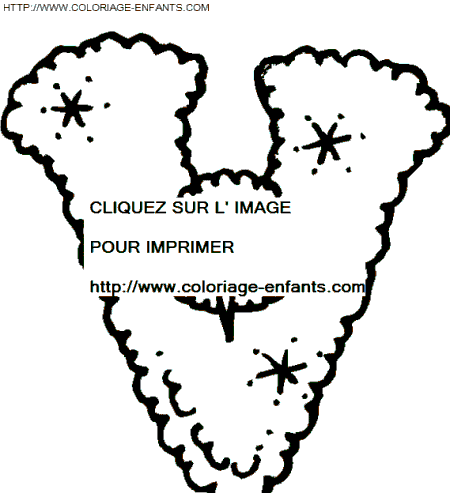 coloriage bonhomme neige lettre V