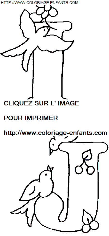 coloriage Alphabet Oiseaux