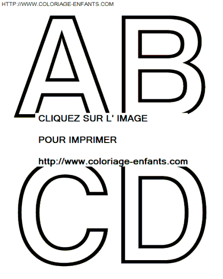 coloriage Alphabet Simple avec les lettres ABCD