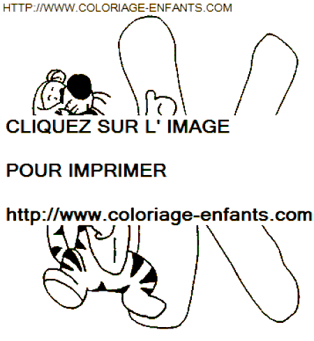 coloriage Alphabet Winnie lettre K avec Tigrou