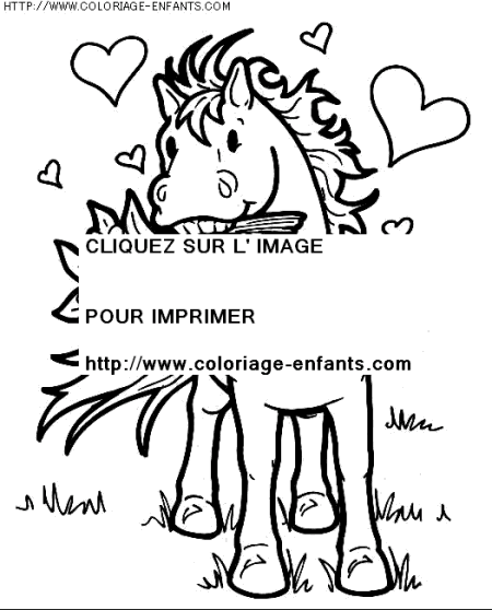 coloriage animaux chevaux