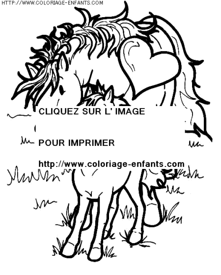 coloriage animaux chevaux