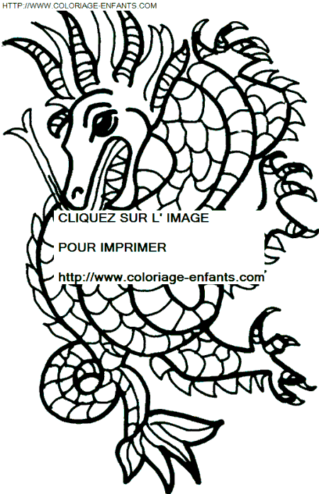 coloriage Animaux Dragons