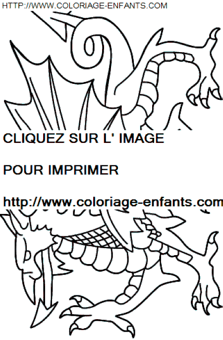 coloriage Animaux Dragons