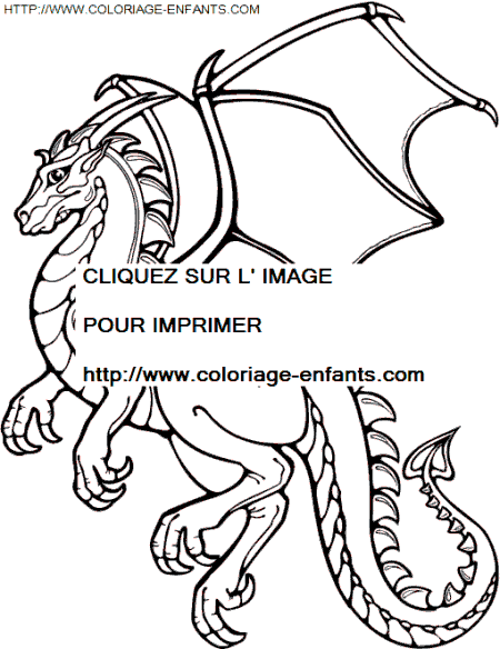 coloriage Animaux Dragons