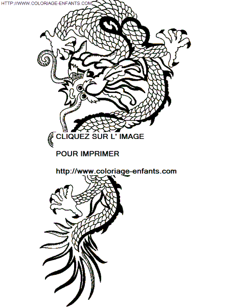 coloriage Animaux Dragons