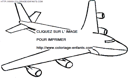 coloriage avion de ligne americain