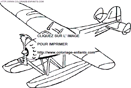 coloriage avion hydravion