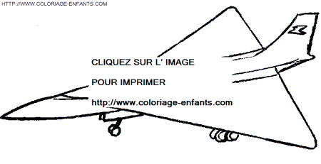 coloriage avion type concorde