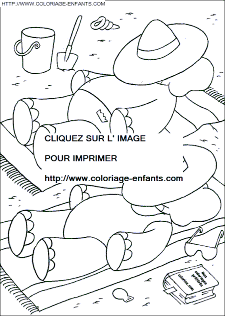 coloriage babar alexandre et pom sur la plage