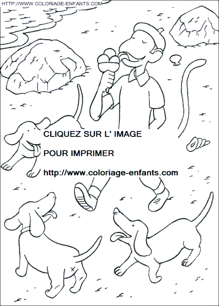 coloriage babar zephir mange une glace