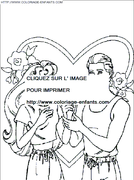 coloriage barbie ken amoureux