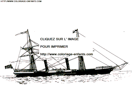 coloriage bateau a vapeur