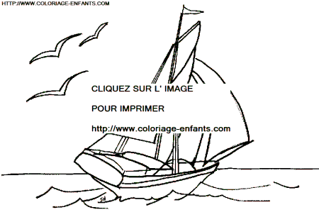 coloriage bateau a voile