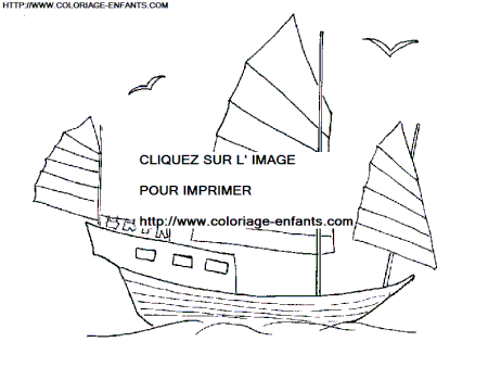 coloriage bateau chinois