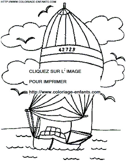 coloriage bateau de course