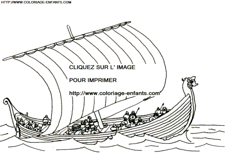 coloriage bateau drakkar nordique