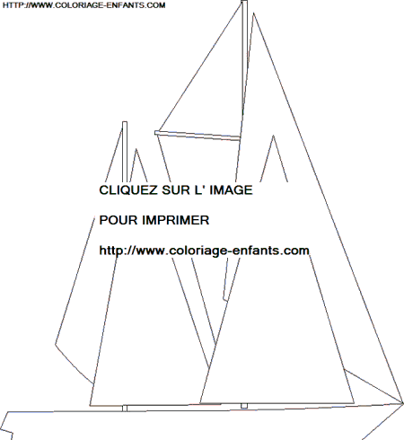 coloriage bateau voilier 2 mats