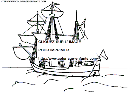 coloriage bateau voilier 3 mats