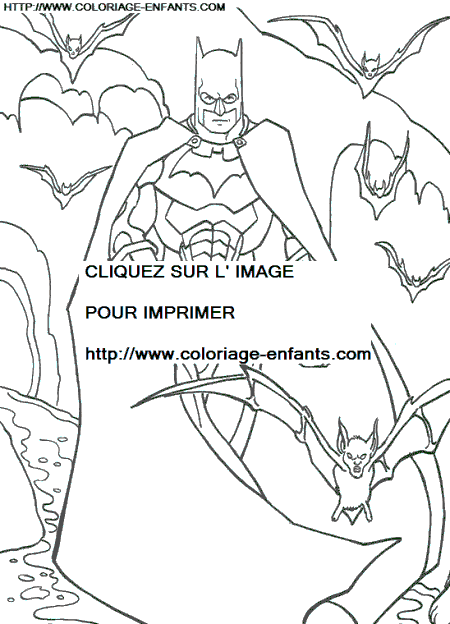 coloriage batman entoure de ses amies