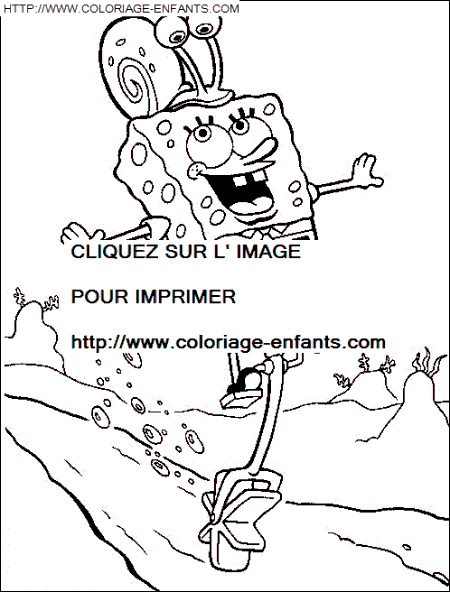 coloriage bob eponge en roulant