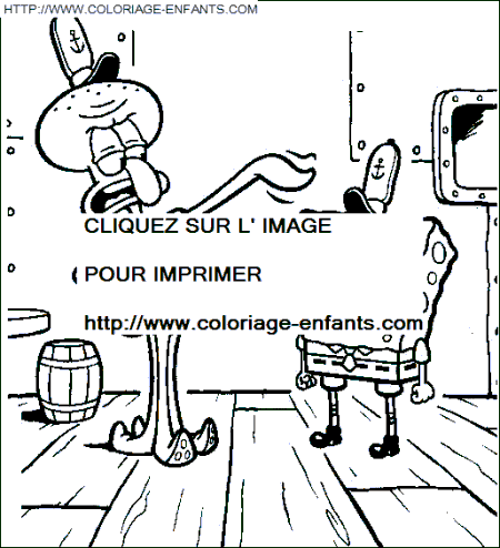 coloriage bob eponge et la pieuvre matelots