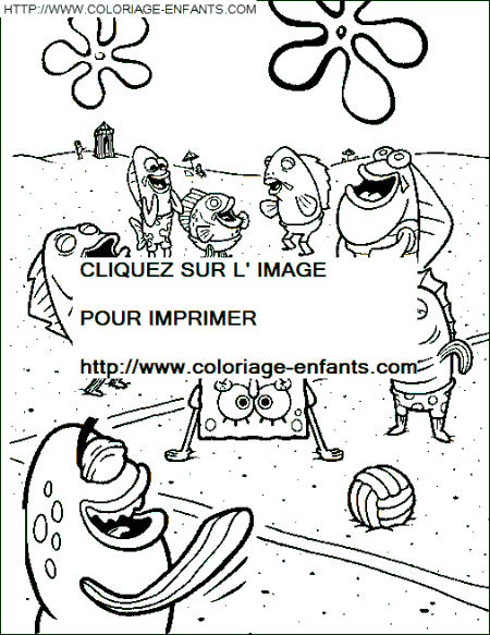 coloriage bob eponge fait le clown