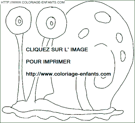 coloriage bob eponge le portrait de escargot