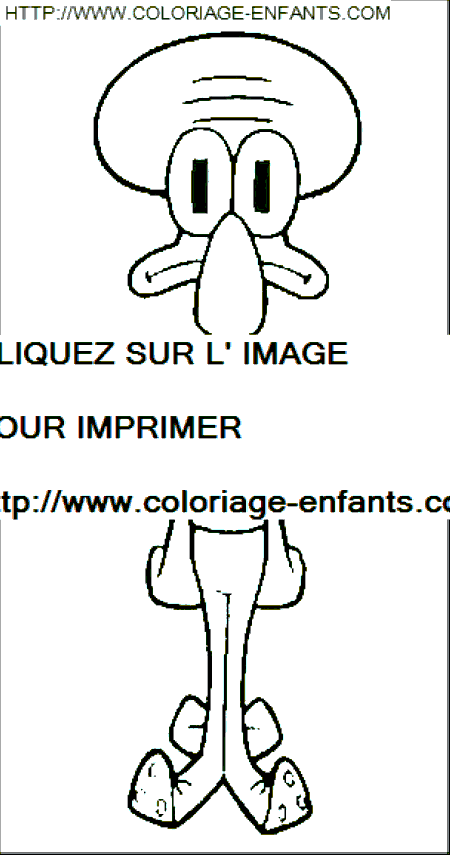 coloriage bob eponge le portrait de la pieuvre