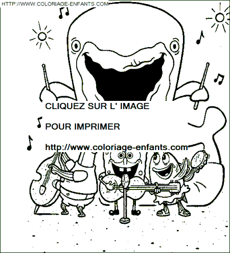 coloriage bob eponge orchestre sous marin