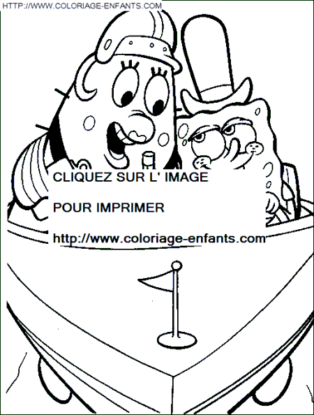 coloriage bob eponge patrick et bob en bateau